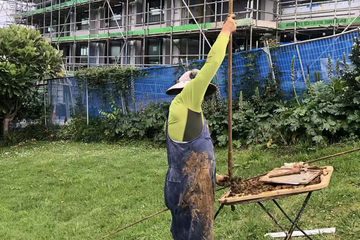 Geotechnical drilling rig conducting borehole investigation