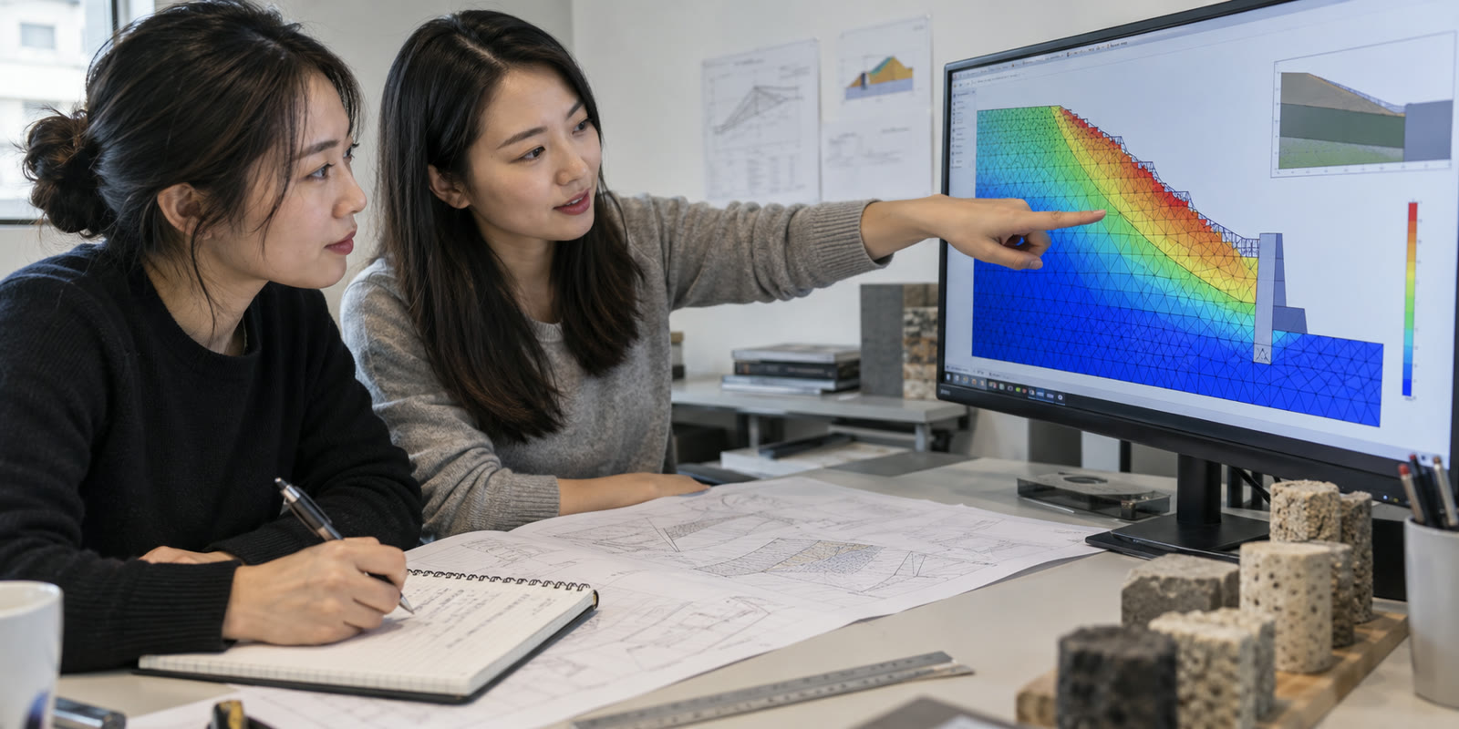 Engineering retaining structure visualisation