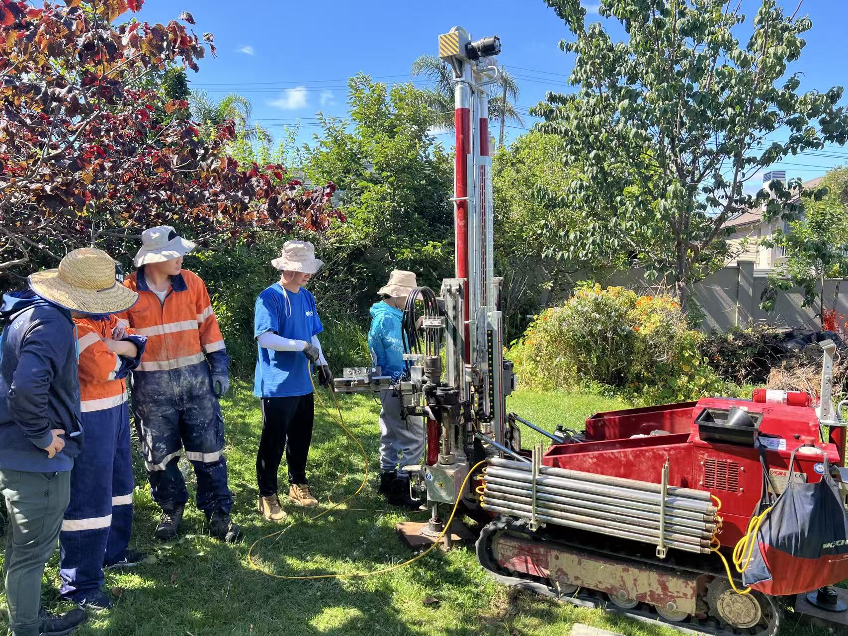 Geotechnical drilling rigs undertaking a site investigation